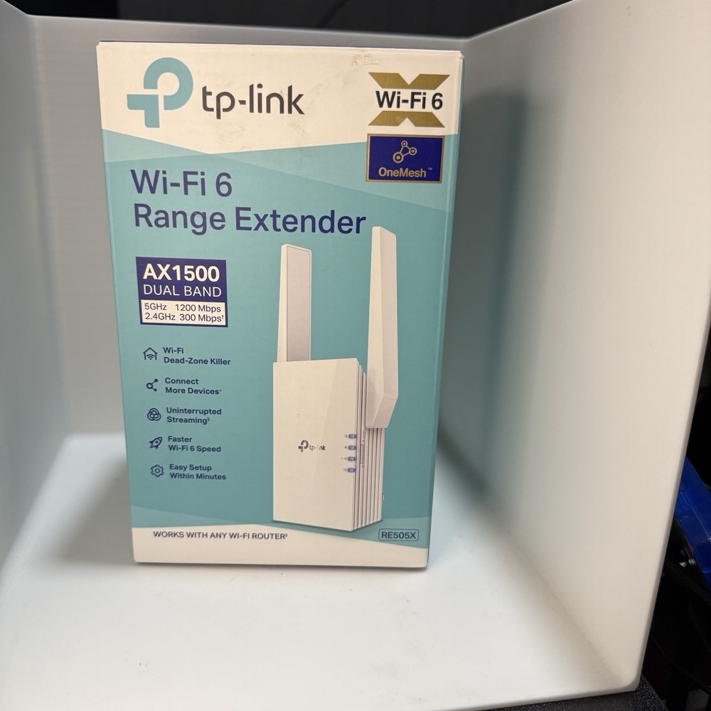 TP-LINK AX1500 RE505X Wi-Fi 6 Dual-Band Range Extender New In Box